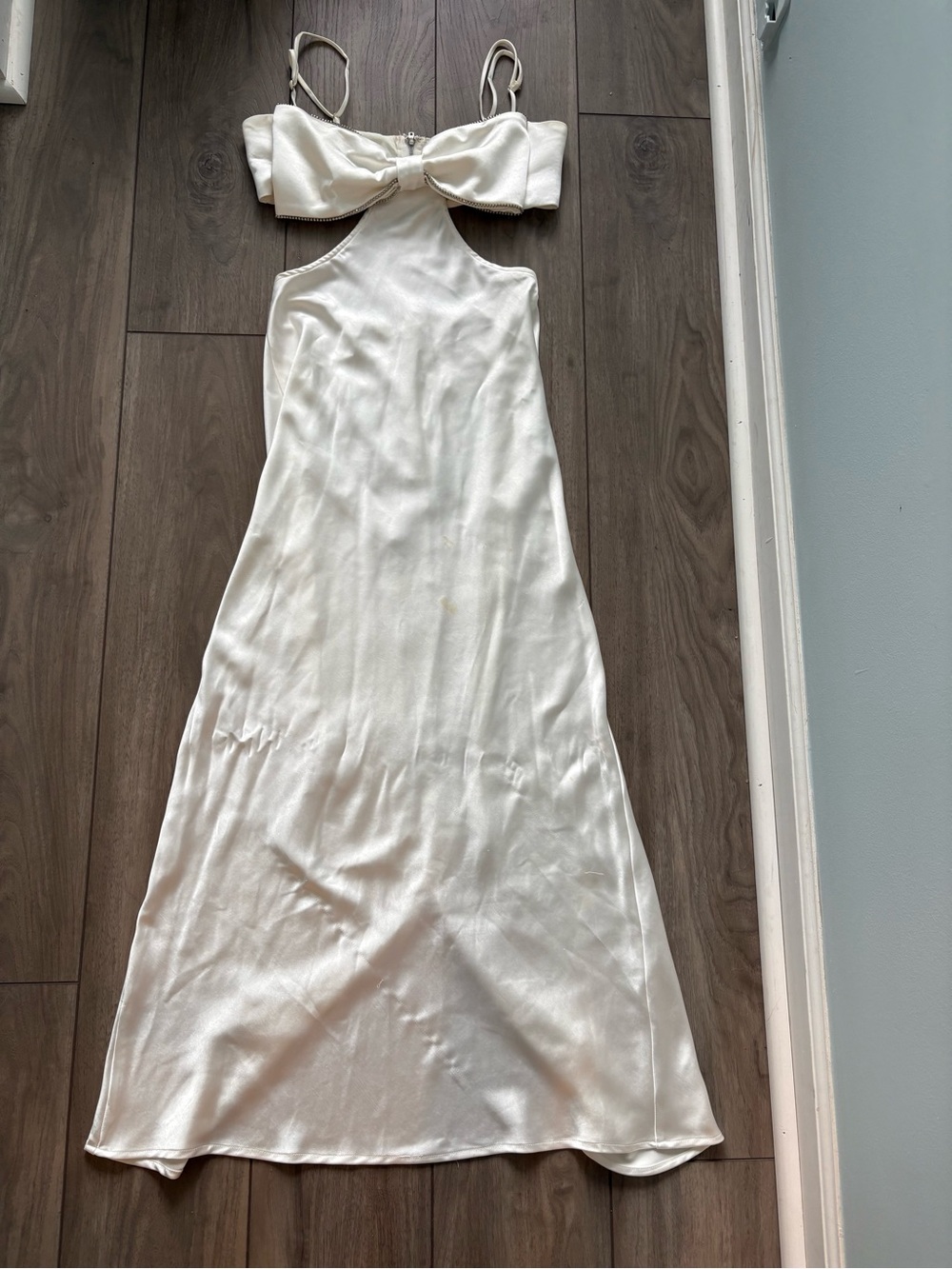Hello Molly Ivory Cutout Satin gown
